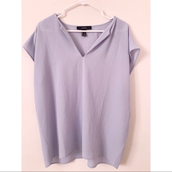 Forever21 Blouse (light baby blue) - Picture 2 of 4
